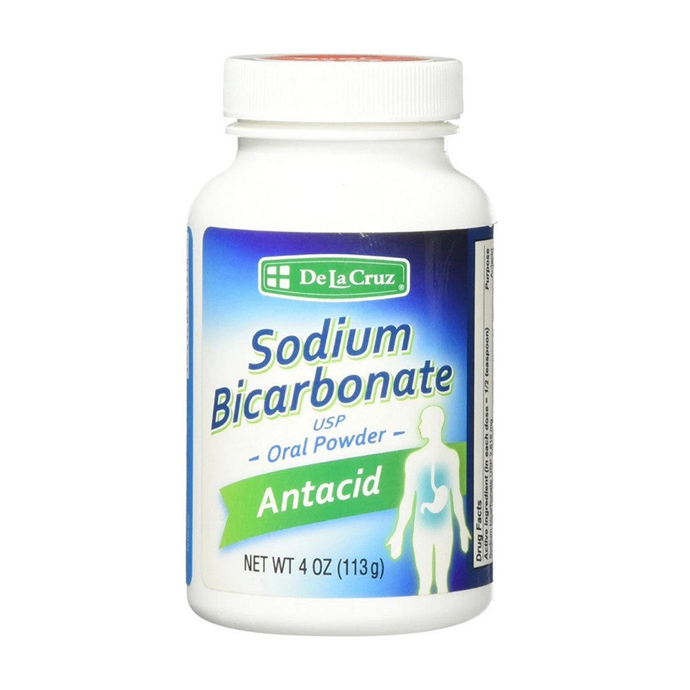 De La Cruz Sodium Bicarbonate USP Oral Powder, Antacid, 4 Oz